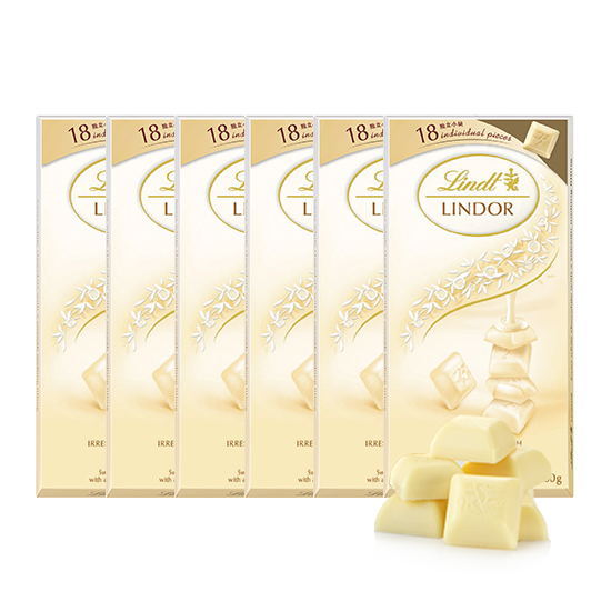 瑞士莲(Lindt)|巧克力,-瑞士莲(Lindt) 瑞士进口 Lindt瑞士莲 软心小块装白巧克力100g*6块