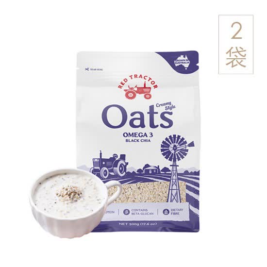 RED TRACTOR FOODS|谷物麦片,-红色拖拉机（RED TRACTOR FOODS）澳大利亚进口 奇亚籽燕麦片500g*2袋