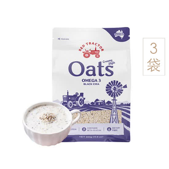 RED TRACTOR FOODS|谷物麦片,-[超划算]【超划算】红色拖拉机（RED TRACTOR FOODS）澳大利亚进口 奇亚籽燕麦片500g*3袋装