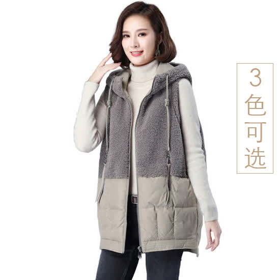 BETTER|女式外套,-[爽12预售]BETTER仿羊羔绒时尚羽绒马甲BT-5503(3色可选)